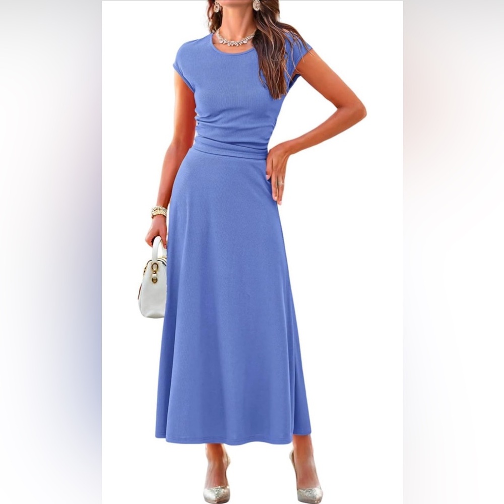 Pretty Garden Beautiful Bright Blue Skirt Set